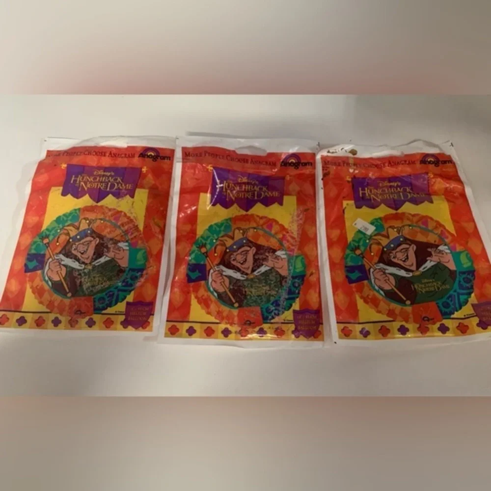 Vintage The Hunchback Of Notre Dame Birthday Disney Balloons Anagram‎ LoT RARE